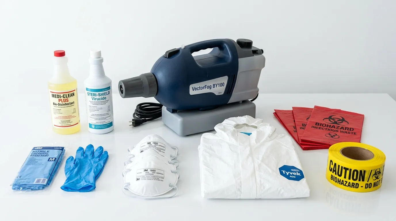 Professional biohazard remediation crew working in North Madison